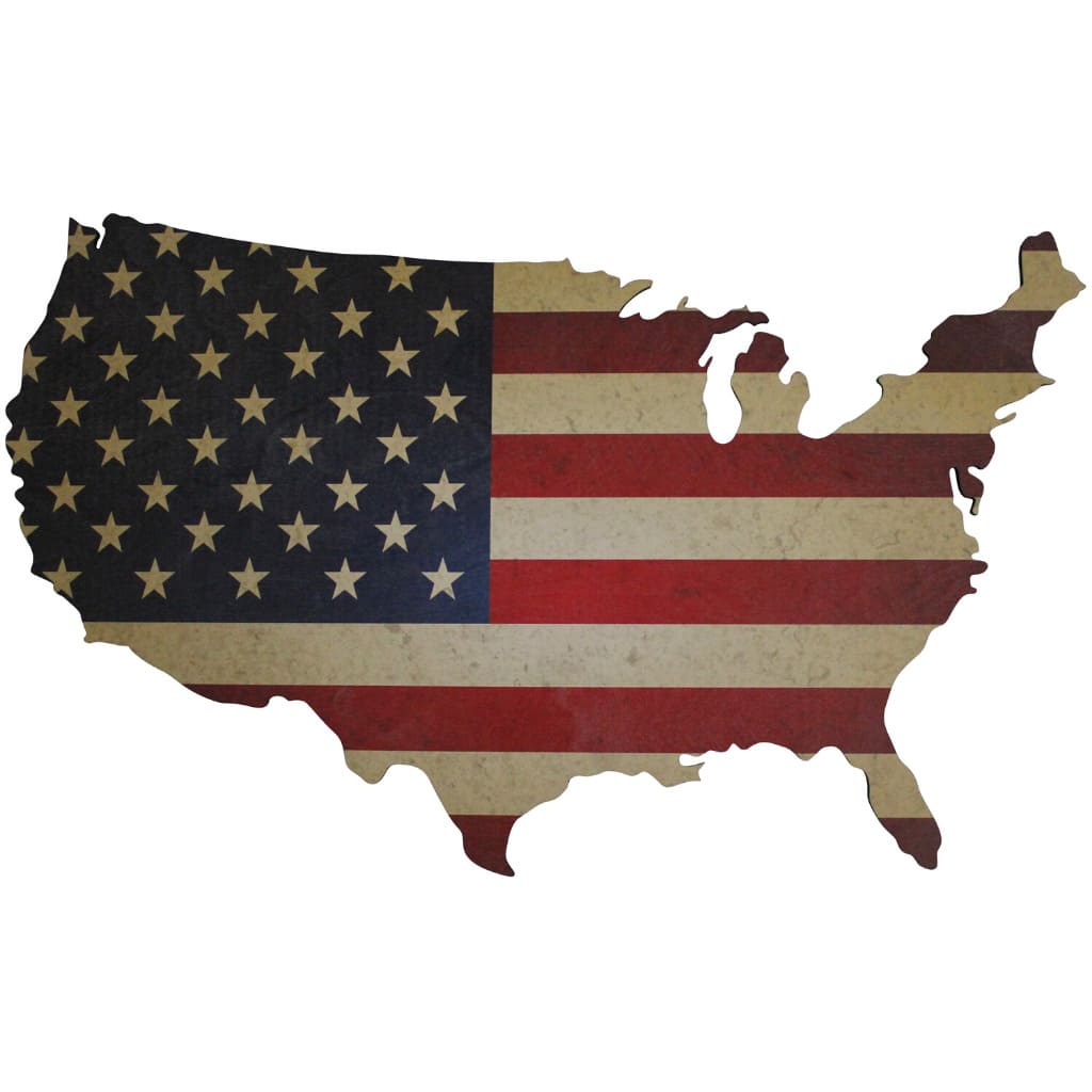American Flag printed on Wood