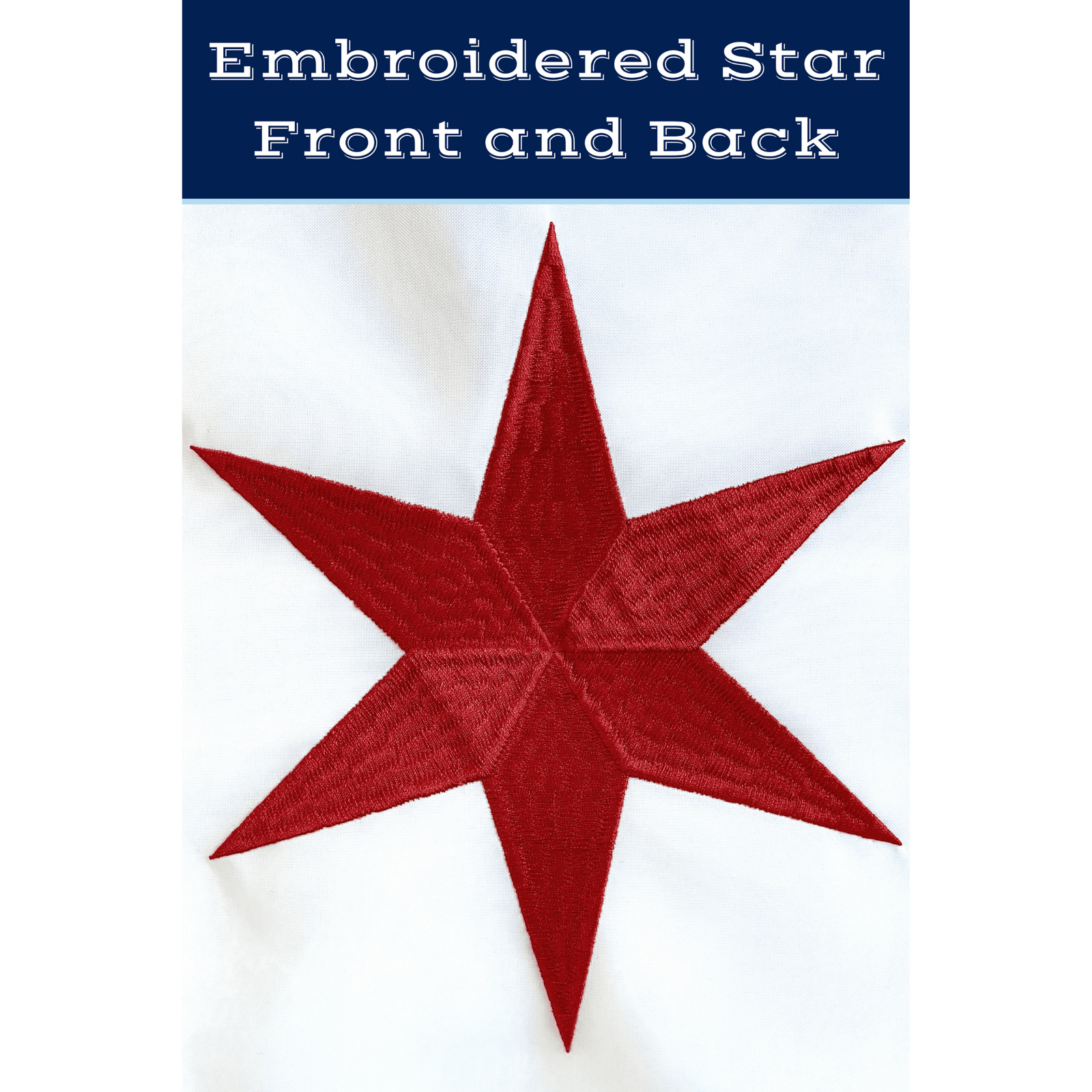 Flag | Windy City 3'x5' Chicago Flag | Chicago Flag 3x5 Foot Nylon with Embroidered Stars, Brass Grommets, and Canvas Header | Fine Line Flag | finelineflag