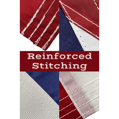 close up of double stitching detail on corners of Puerto Rico flag