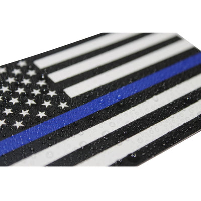 Thin Blue Line Decal with water droplets