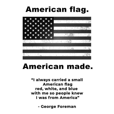 American flag graphic with George Foreman quote