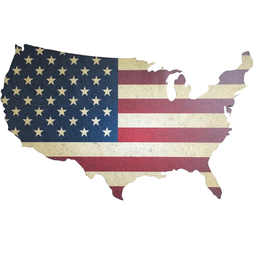 Wooden American Flag Wall Art – Patriotic US Map Prints for Home or Office