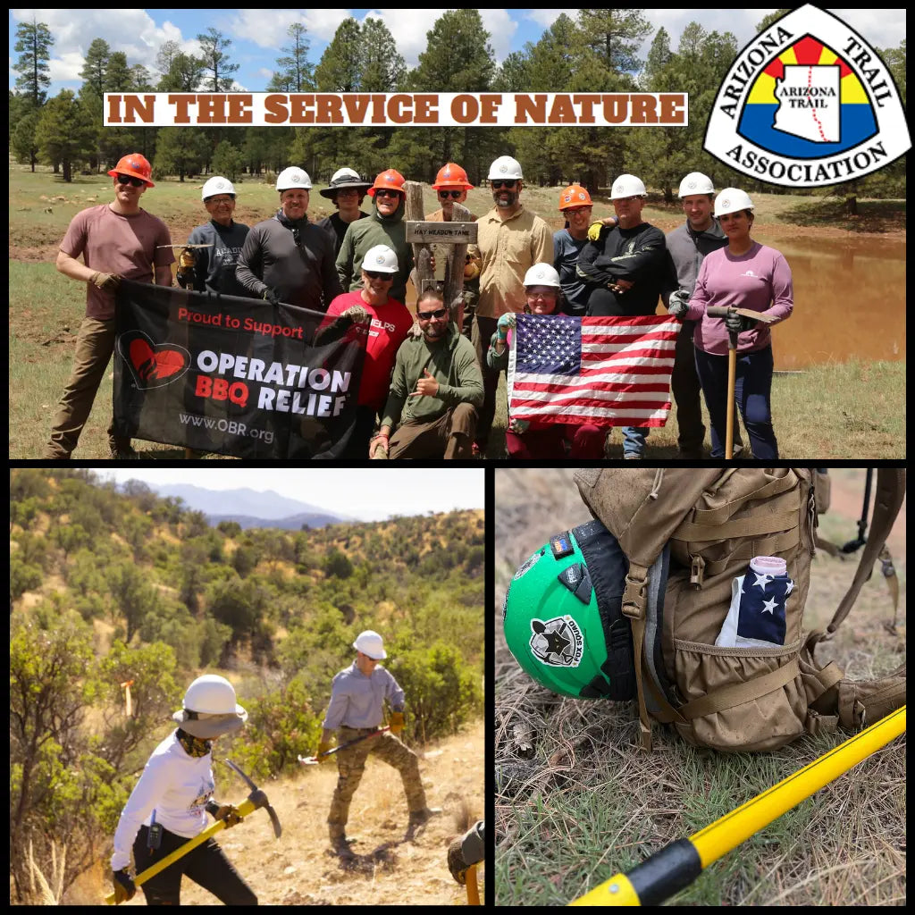 Arizona Trail Vets Program Fine Line Flag partnership build and protect trails