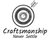 ink line drawing of a bullseye with arrow in the center text that reads craftsmanship never settle