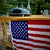 American Flag on Grill Station | Fine Line Flag | Patriotic Backyard BBQ Setup | Outdoor Flag Display Ideas | Decorate Your Grill Area with Old Glory | Backyard Flag Inspiration | Celebrate with the Stars and Stripes | Flag Display for Cookouts and Holidays | Patriotic Outdoor Décor | Flag Placement for Summer BBQs | Hosting with American Pride | Red, White & Blue Backyard Vibes