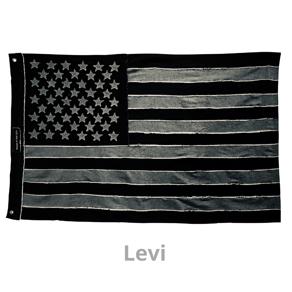 American flag from recycled denim