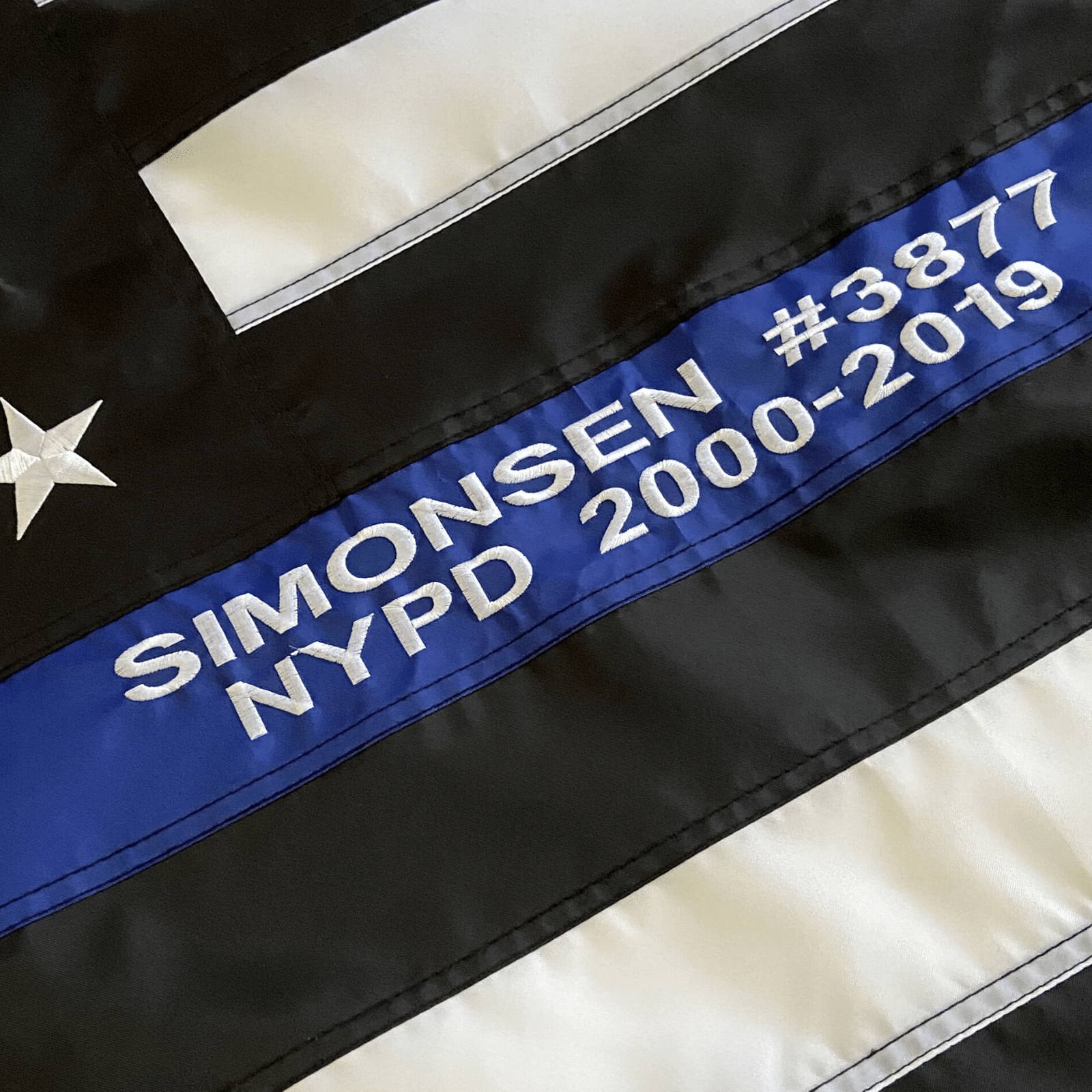 police Flag with custom embroidery - officer name