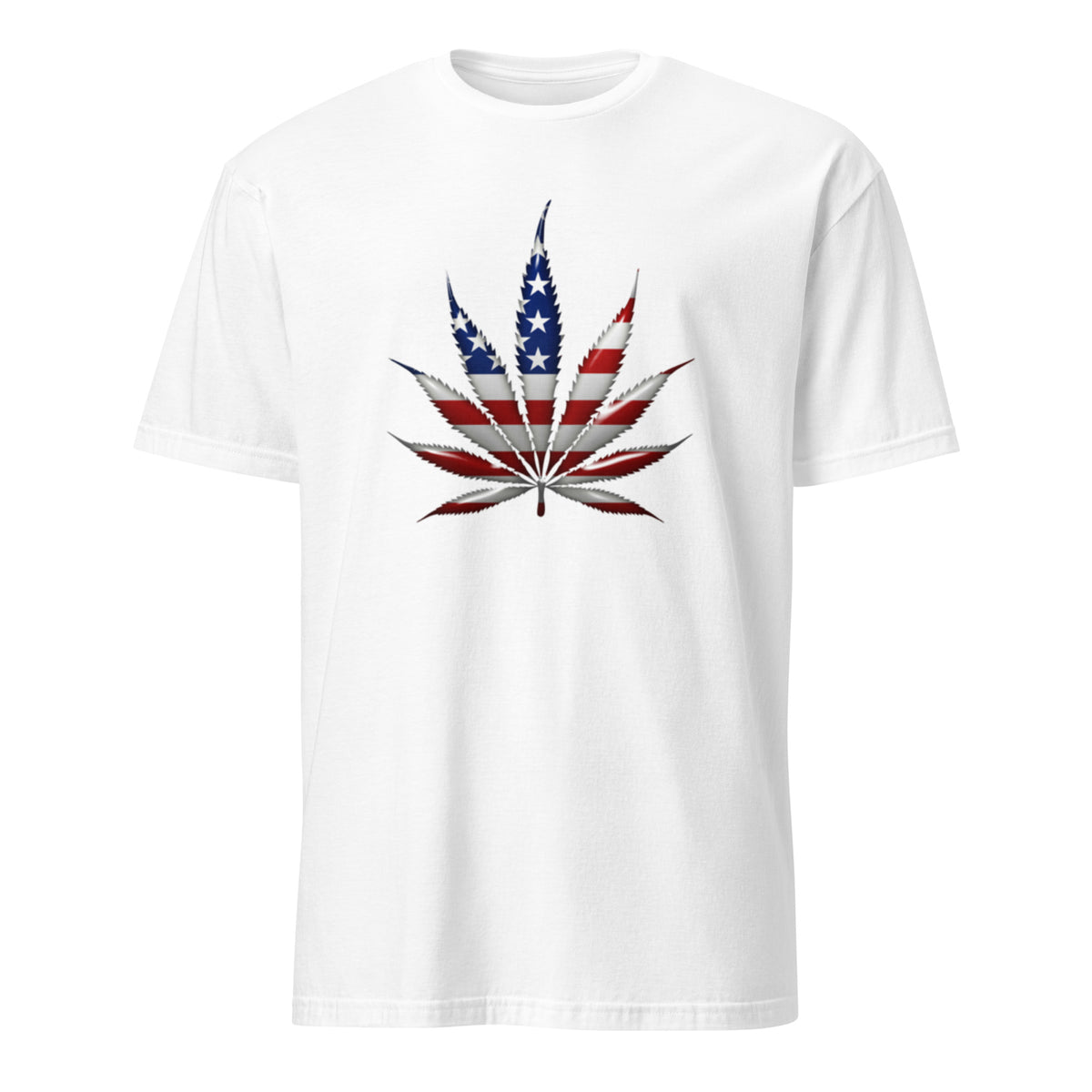 Marijuana Leaf Flag T-Shirt in white, front