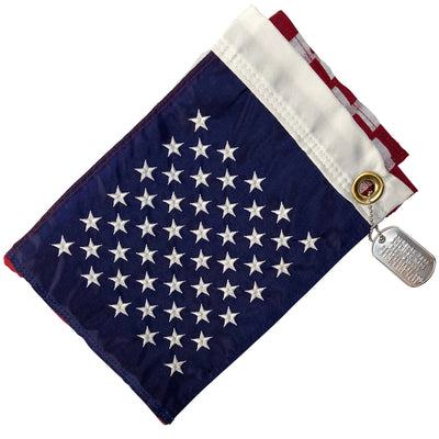 12x18 US Flag with Dog Tag