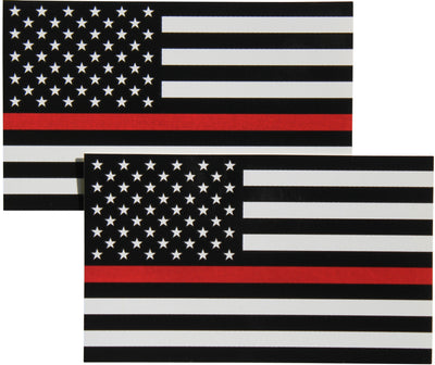 Black White and Red American Flag Bumper Sticker 2-pack