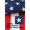 Embroidered star close up on 2.5x4 foot US flag