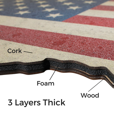 Cork Bulletin Board - US Map with American Flag Print