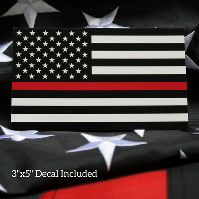 Firefighter Thin Red Line Flag Decal on nylon flag