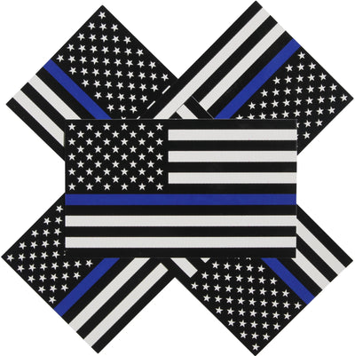 5-pack of thin blue line flag decals