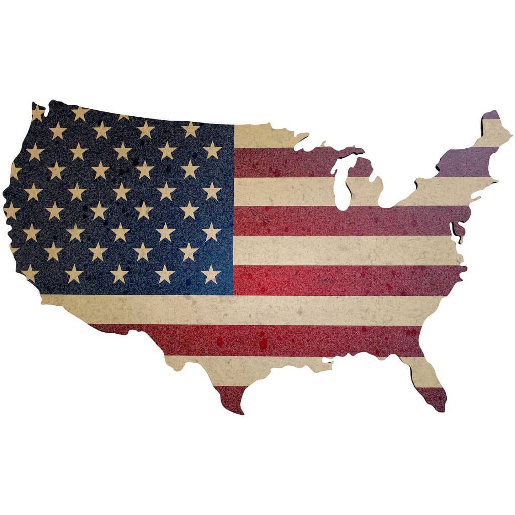 Wall Art | Cork Bulletin Board - US Map with American Flag Print |  | Fine Line Flag | finelineflag