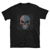 black t-shirt with American flag skull print