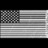 Black and white US flag in barcode design