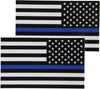 Pair of black white and blue auto decals for law enforcement support