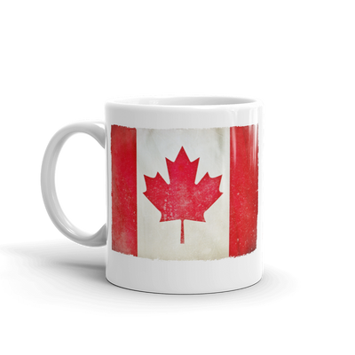 Coffee mug 11 oz white printed with Canadian Flag