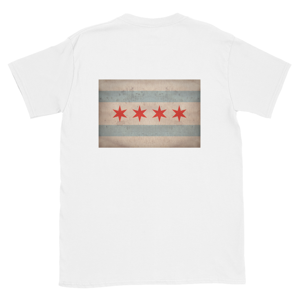white t-shirt with Chicago flag vintage 