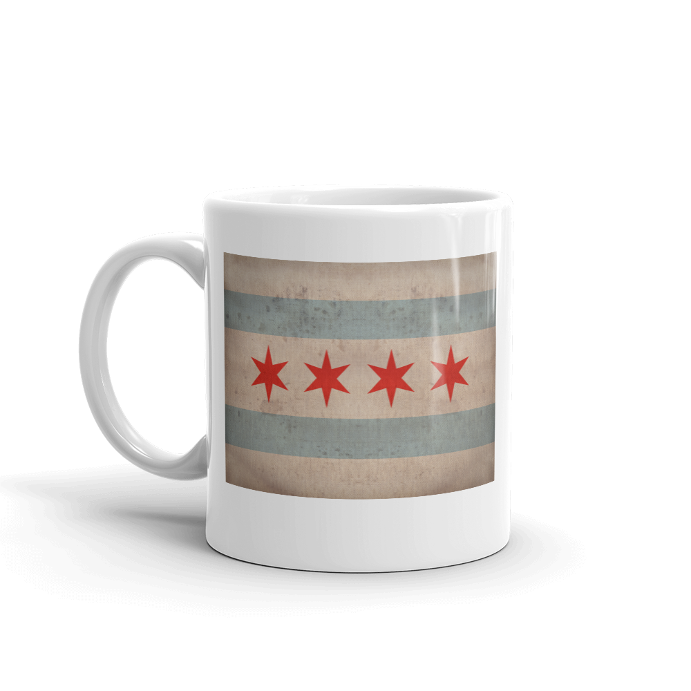 Chicago flag print on coffee mug