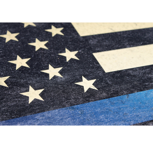 Wall Art | Thin Blue Line Flag Print on Wood | Thin Blue Line Flag Print on Wood | Fine Line Flag | finelineflag