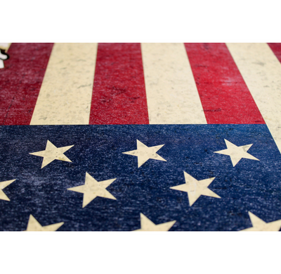 close up of vintage flag print stars and stripes