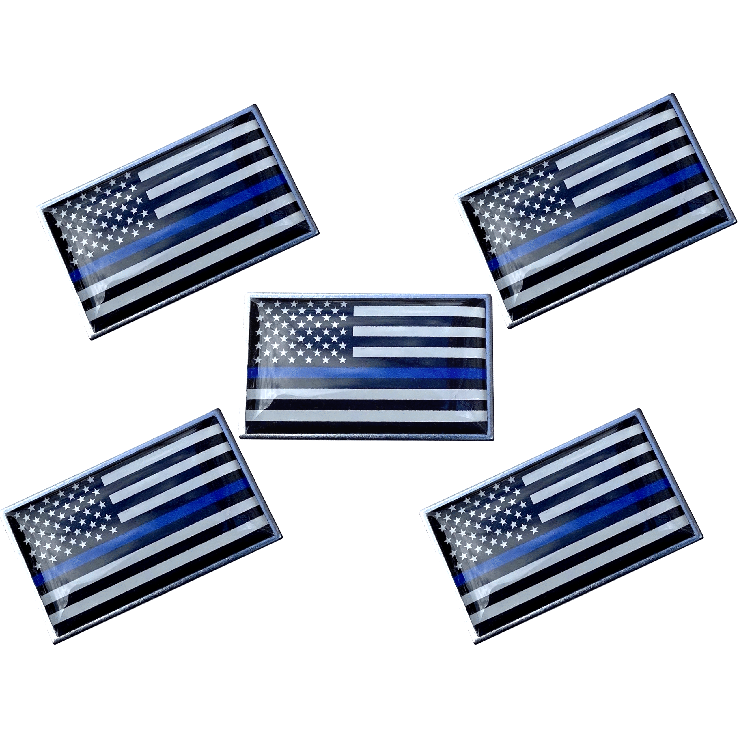 3-Pack Thin Blue Line American Flag Lapel Pins – Police Support Tie Tacks