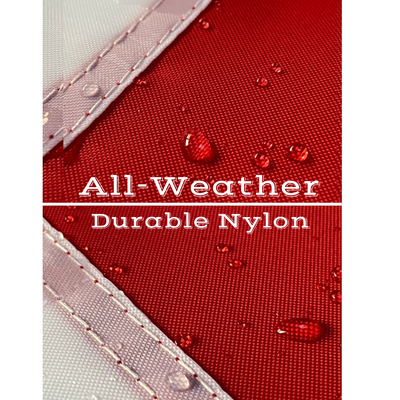 Close up of waterproof nylon flag