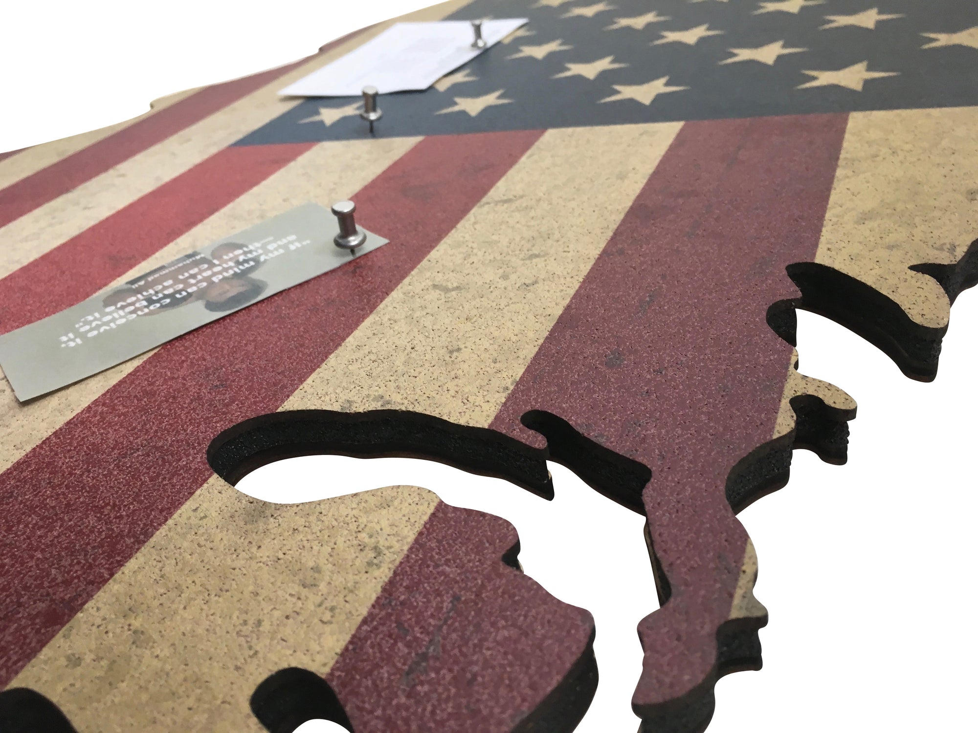 Cork Bulletin Board - US Map with American Flag Print