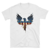 white t-shirt with American eagle print