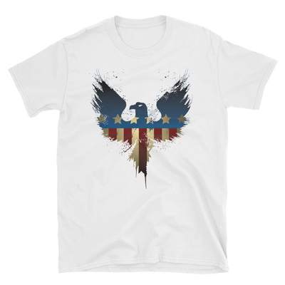 white t-shirt with American eagle print
