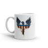 Eagle with wings spread american flag on coffe mug