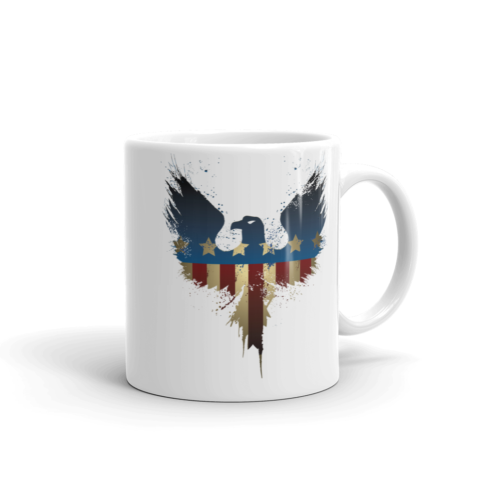 Stars and stripes on eagle coffee mug