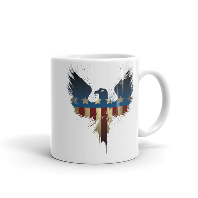 Stars and stripes on eagle coffee mug