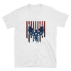 white t-shirt with American Flag Eagle image dripping