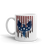 Blue Eagle on Red stripes with white stars printed on coffee mug