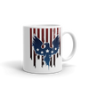American flag print on eagle white coffee mug