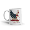American flag printed on eagle landing on white coffee mug