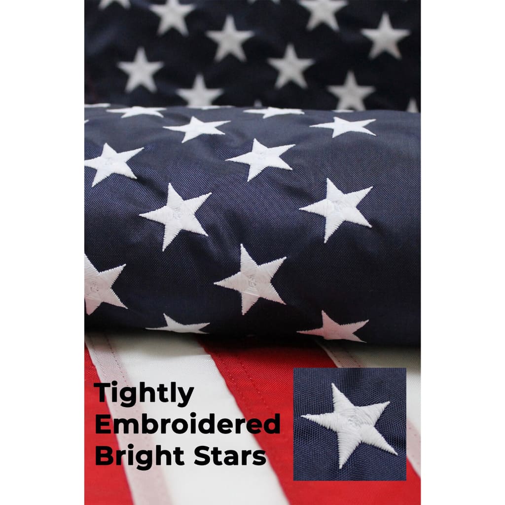 US-Flagge 2x3 M Aus Nylon – Bestickte Sterne, Genähte Streifen, Wetterfest Für Draußen
