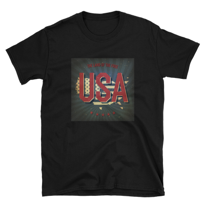 black t with USA patriotic print