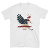 white t-shirt with American eagle landing print