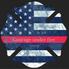 close up of Thin red line US flag print maltese cross