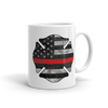 11 oz Coffee Mug with Thin Red Line Logo Handle on Right