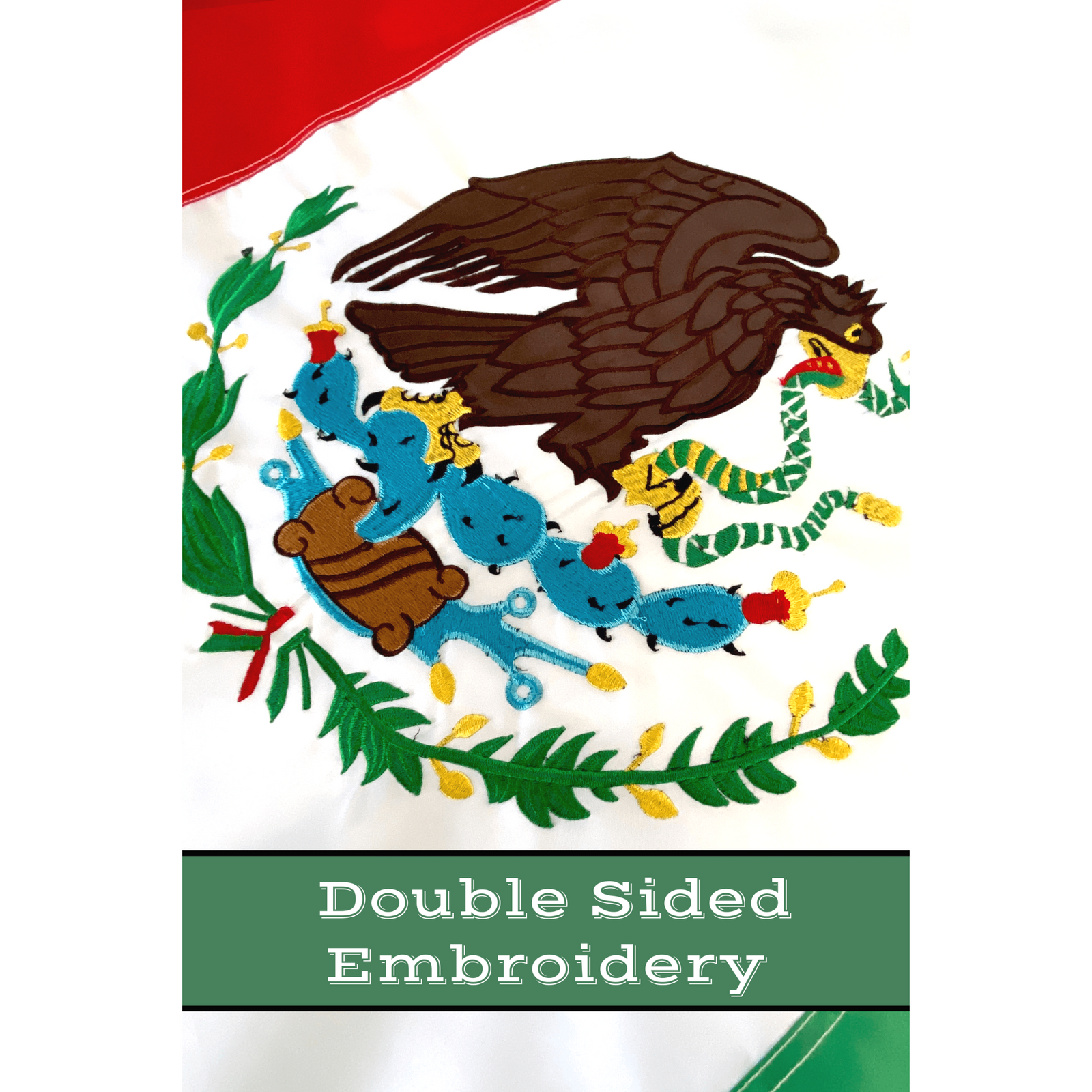 Flag | 3'x5' Flag of Mexico | Mexico Flag 3x5 Foot Nylon with Embroidered Coat of Arms | Fine Line Flag | Heavy Duty Outdoor Mexican Flag | Durable Nylon Flag with Brass Grommets & Canvas Header | Embroidered Mexican Eagle & Snake Emblem | Weather-Resistant Mexico Banner | Authentic-Looking Mexican Flag for Home or Business | Sewn Stripes for Added Strength | Vibrant Tricolor Display | High-Quality Mexican Flag for Patriotic Pride | Outdoor Display Flag of Mexico | Fine Line Flag | finelineflag