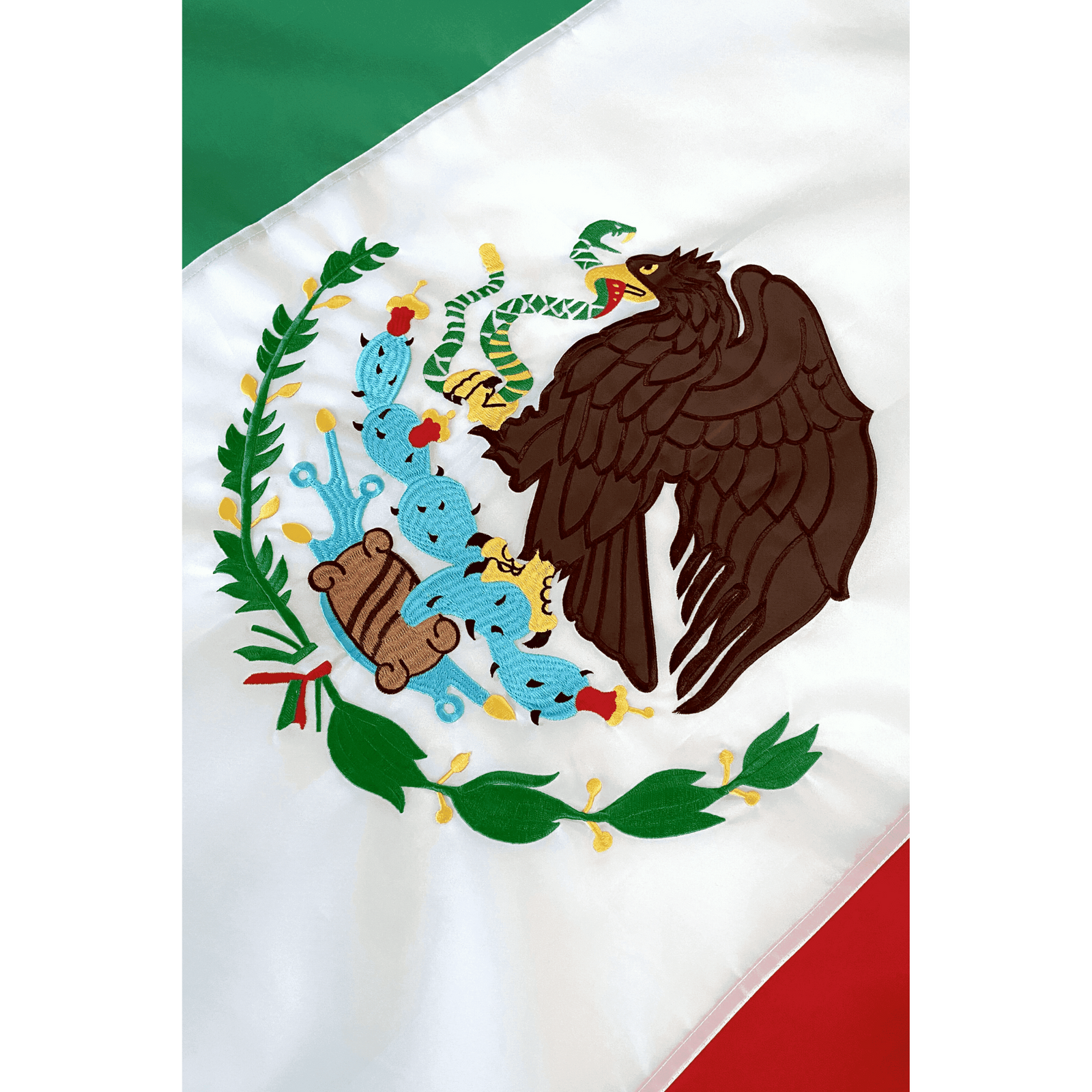 Flag | 3'x5' Flag of Mexico | Mexico Flag 3x5 Foot Nylon with Embroidered Coat of Arms | Fine Line Flag | Heavy Duty Outdoor Mexican Flag | Durable Nylon Flag with Brass Grommets & Canvas Header | Embroidered Mexican Eagle & Snake Emblem | Weather-Resistant Mexico Banner | Authentic-Looking Mexican Flag for Home or Business | Sewn Stripes for Added Strength | Vibrant Tricolor Display | High-Quality Mexican Flag for Patriotic Pride | Outdoor Display Flag of Mexico | Fine Line Flag | finelineflag