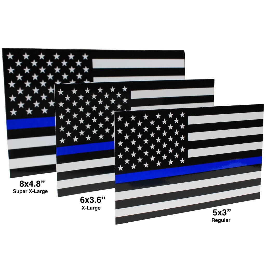 Decal/Sticker | X-Large Thin Blue Line Decal | X-Large Thin Blue Line Flag Decals - Support for Law Enforcement | Fine Line Flag | finelineflag