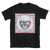 black tshirt with happy skull red white and blue flag image