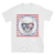 white t-shirt with skull wearing sunglasses in US flag motif