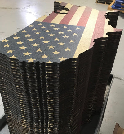 Cork Bulletin Board - US Map with American Flag Print